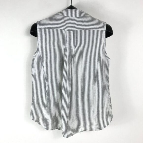 Tommy Bahama Knot Front Button Down Top Women's Small Sleeveless Striped Summer - Picture 6 of 10